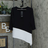 Alfani Petite Colorblocked Asymmetric Knit Tunic Top