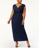 NY Collection Plus Size Sleeveless Ruched Empire Waist Maxi Dress