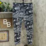 Cuddl Duds Women's Double Plush Velour Leggings Blue Camo Large