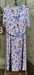 Nina Leonard Women's Plus Size Nicole Belted Midi Dress With Godet Detail