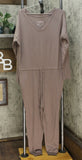 AnyBody Women's Cozy Knit Long Sleeve Jumpsuit Smokey Taupe XS