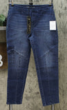 DG2 by Diane Gilman Women's Petite Cropped Stretch Twill Cargo Jeggings