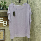 DG2 by Diane Gilman Women's Plus Size Flutter Sleeve Combo T-Shirt