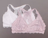 New Felina Women's 2 Pack Lace Bralettes With Modal Lining. 1247995 Large