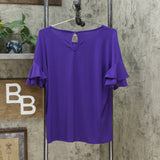 INC International Concepts Women's Ruffled Sleeve Top