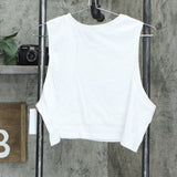 Open Edit Women's Plus Size Organic Cotton Sleeveless Crop T-Shirt