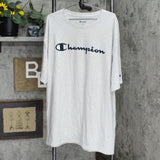 Champion Men's Script Graphic Logo T-Shirt Tee Oatmeal Heather Cream 2XL