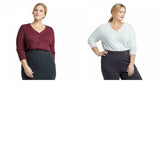 Ava & Viv Women's Plus Size Long Sleeve V-Neck Ribbed Button Front Cardigan