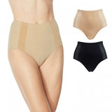 Rhonda Shear 2 Pack Mesh Detail Brief Panties Black/ Nude Medium