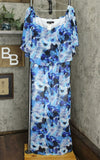 NWT Colleen Lopez Plus Size Off-the-Shoulder Flutter Maxi Dress. 694167-Plus 3X