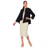 Heidi Daus Women's Signature Accent Open Front Jacket Black Large