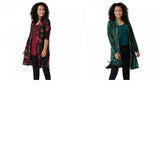 Susan Graver Petite Printed Novelty Knit Duster Cardigan & Tank Top