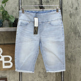 DG2 by Diane Gilman Women's Petite Classic Stretch Denim Pull On Bermuda Shorts