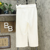 Nina Leonard Women's Cropped High Tech Crepe Wide Leg Pants