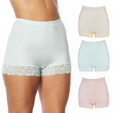 Rhonda Shear Women's 3 Pack Smooth Pin Up Panties with Lace Trim