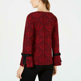 Charter Club Women's Petite Bow-Sleeve Top Blouse