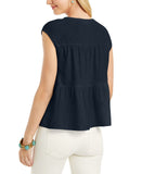 Style & Co. Women's Cotton Mixed Media Tiered Tank Top