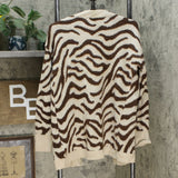 Hooked Up Women's Junior Fit Zebra Print Cardigan Sweater