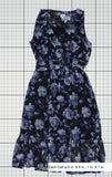 A New Day Women's Floral Chiffon Midi Dress Blue Small