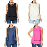 DG2 by Diane Gilman Women's Mixed Media Easy Tank Top