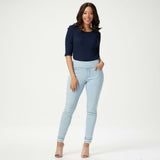 Belle by Kim Gravel Women's TripleLuxe Denim Double Fringe Jegging