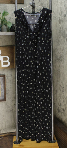 Nina Leonard Women's Miracle Matte Jersey Ruffle Neck Maxi Dress Black Large