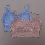 Rhonda Shear 2 Pack Lace Leisure Bras With Removable Pads Mocha/ Blue XL
