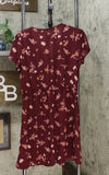 Xhilaration Women's Floral Short Sleeve V-Neck Button-Down Wrap Mini Dress