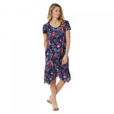 Cuddl Duds Women's Flexwear Short Sleeve Handkerchief Dress