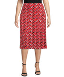 NWT Kasper Plus Geo Patterned Pull On Midi Skirt. 10777614 Plus 1X