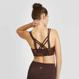JoyLab Women's Foil-Print Crisscross Strappy Back Sports Bra