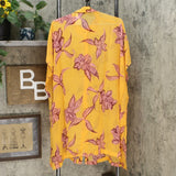 G by Giuliana Women's Printed Sheer Button Front Tunic Top