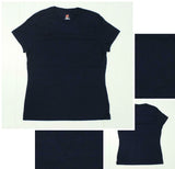 Hanes NEW Nano-T Ladies Junior Fit Short Sleeve T Shirt Navy Medium 00539