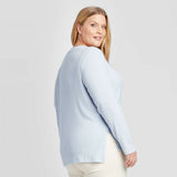 Ava & Viv Women's Plus Size Long Sleeve V-Neck Rib-Knit Top