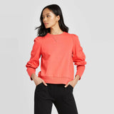 Who What Wear Women's Crewneck Edwardian Sweatshirt Paprika XS