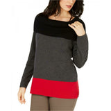 Karen Scott Women's Cotton Colorblocked Cowl-Neck Sweater. 100029741MS