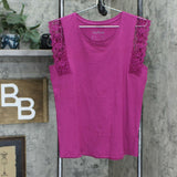 AnyBody Women's Cozy Knit Pleated Lace Pajama Set