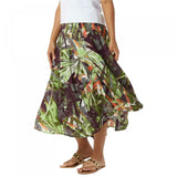 Bob Mackie Women's Jungle Print Woven Hi-Low Midi Skirt