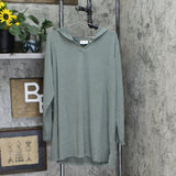 Denim & Co. Plus Size Heavenly Jersey Crossover V-Neck Hoodie