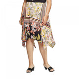 Who What Wear Plus Size Floral Print Mid Rise Scarf Slip Skirt