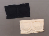 Rhonda Shear LOT OF 2 Underwire Bandeau Bra Removable Pads Nude/Black Large