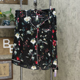 Stars Above Women's Floral Print Satin Long Sleeve Notch Collar Pajama Set