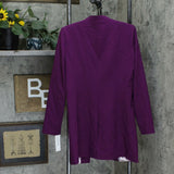 Calvin Klein Women's Long Contrast Cuff Open Front Topper Blazer