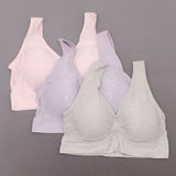Rhonda Shear 3 Pack Jacquard Ahh Bras with Removable Pads Pastels XL