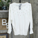 JM Collection Women's Petite Studded Sweater.