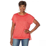 Skinnygirl Women's Plus Size Lana V-Back Burnout T-Shirt