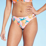 Shade & Shore Women's Strappy Side Textured Cheeky Bikini Bottom