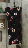 DKNY Women's Floral Print Sleeveless Ruched Sheath Dress