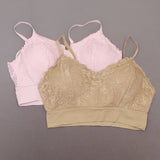 Rhonda Shear 2 Pack Lace Leisure Bras With Removable Pads Nude/ Pink Plus 1X
