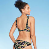 Xhilaration Women's Tiger Print Shoulder Tie Bralette Bikini Top